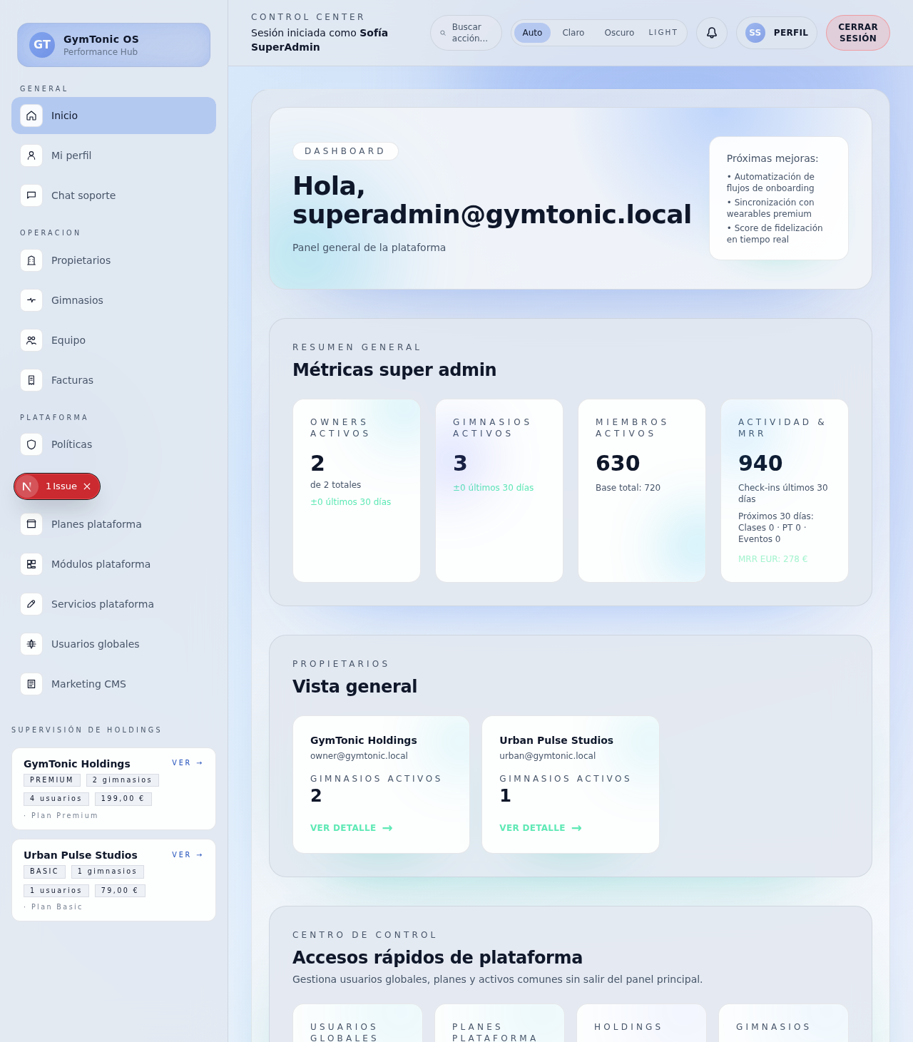 Dashboard super admin
