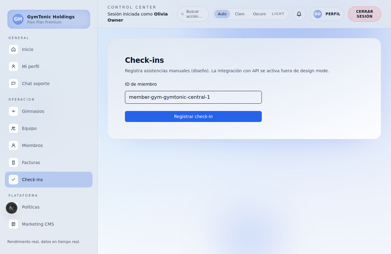 Formulario check-in owner